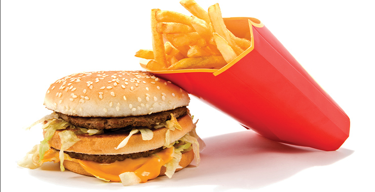 hamburger and fries