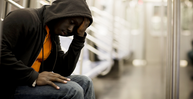 distressed black man