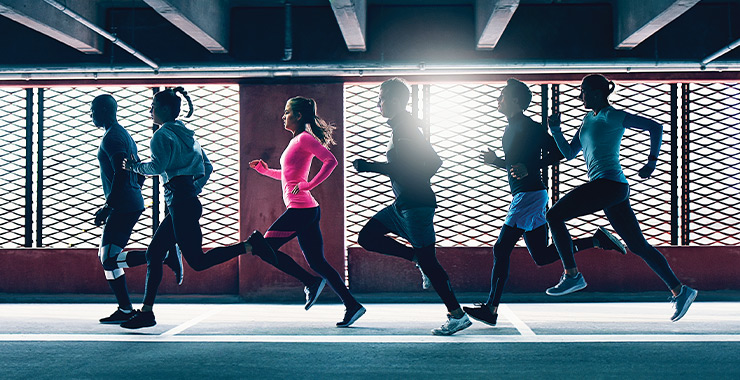 Group of people running for exercise