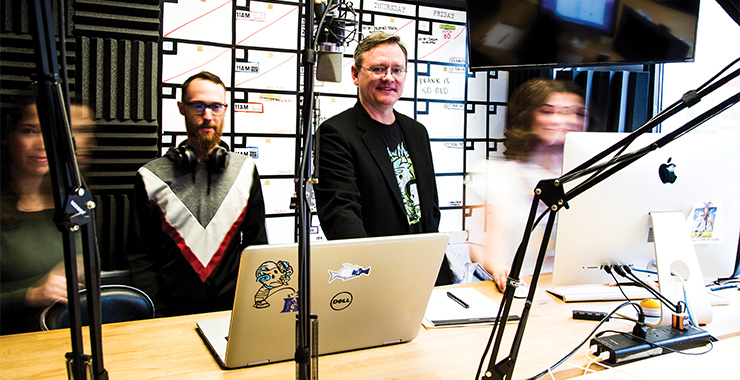 Gaskill and his team produce psychology podcasts and videos for the public in Southeast Psych’s in-house recording studio.