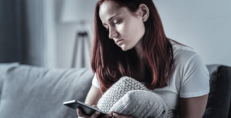 Young women with a smartphone