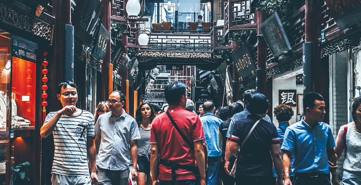 Street scene in Chinese city