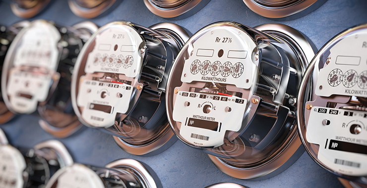 Bank of electricity meters