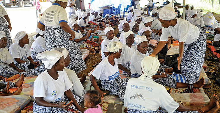 Gathering of Liberian women