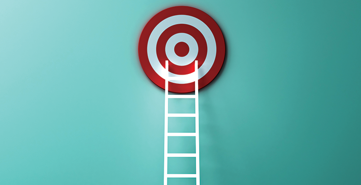 Ladder leading to a bullseye