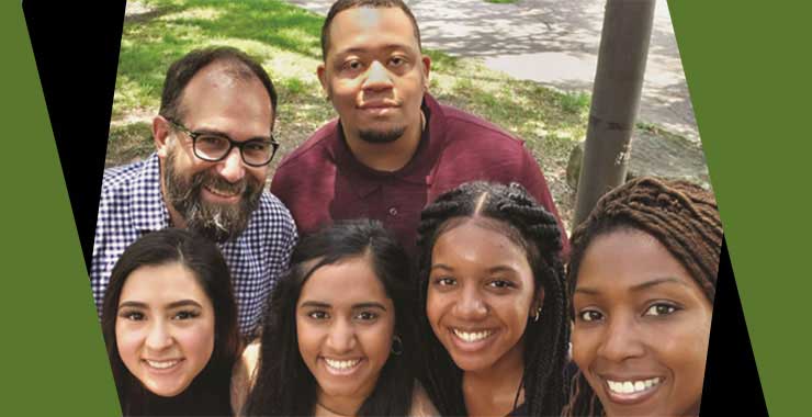 SUPRE program directors  Dr. Rheeda Walker (bottom right) and Dr. Steven Paul Woods (top left) with advisees (left to right) Desiree Gomez, Angel Alexander, David Ortiz Jr. and Briana Johnson