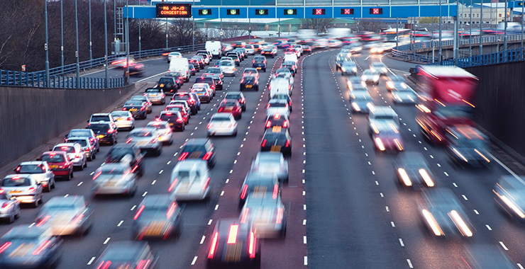 heavy traffic on a highway
