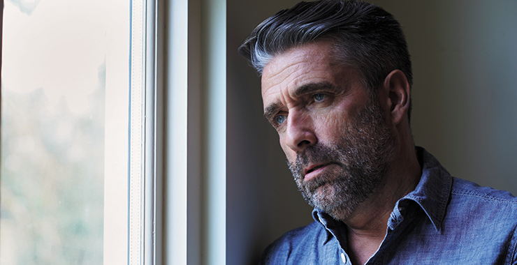 depiction of a depressed man