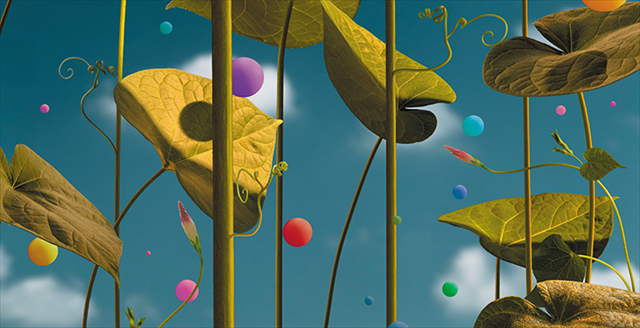 representation of a hallucinagenic vision of a plant