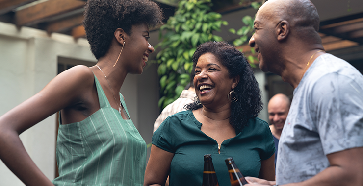 group of adults socializing