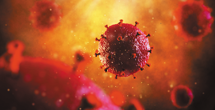 close up of hiv virus