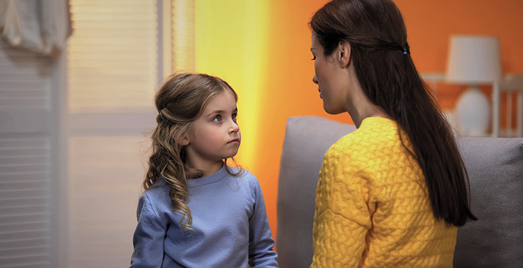 parent talking to a child