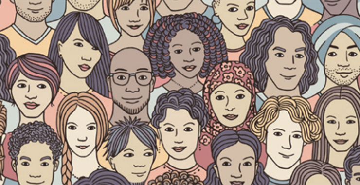 graphic of multicultural faces