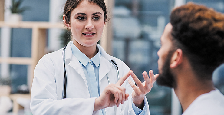 Doctor explaining instructions to a patient