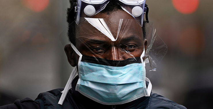 health care professional with face mask