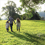 Family taking a walk together