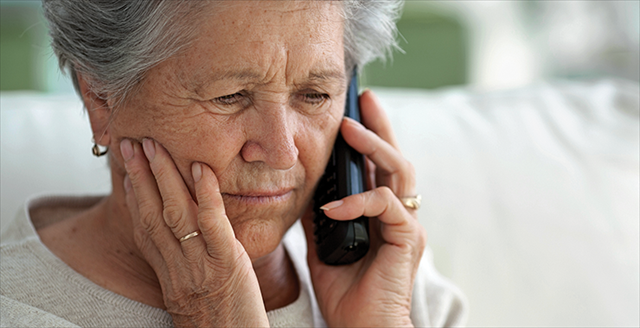 older woman talking on the phone