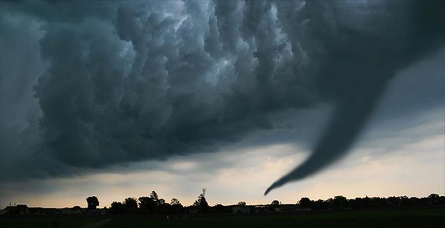 dark ominous-looking funnel cloud