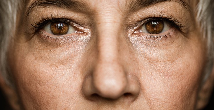 closeup of a woman's eyes