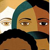 close up of graphic of people of different colors