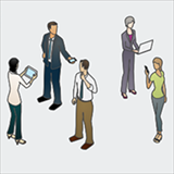image of various types of people using social media