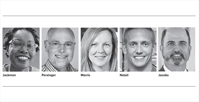 headshots of people highlighted in column