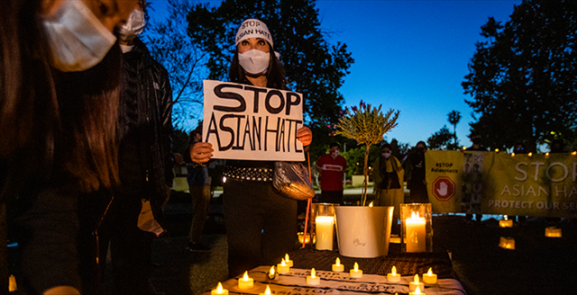 stop Asian racism candle vigil