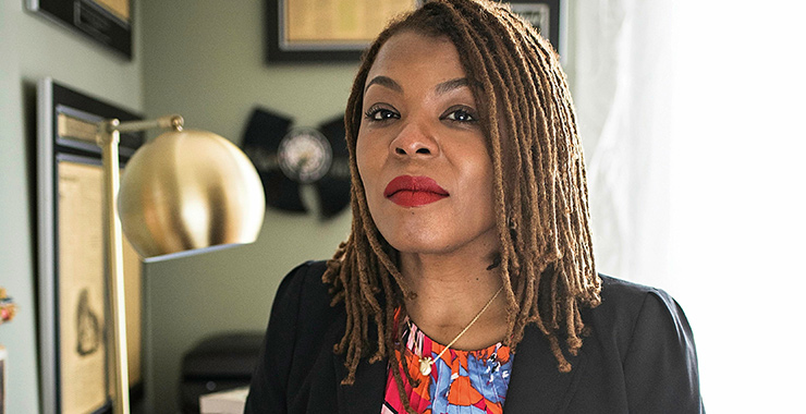 woman CEO sitting at a desk