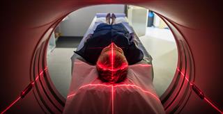 person in an MRI machine