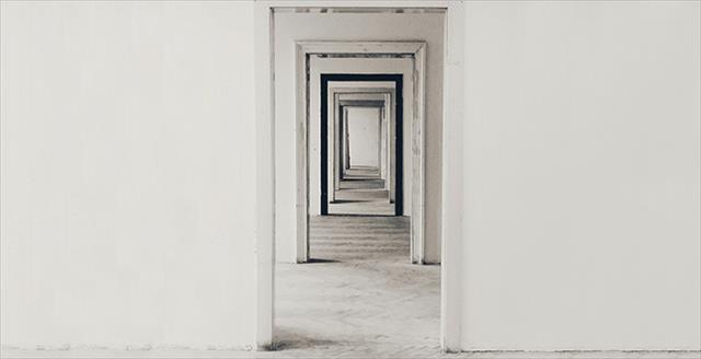 black and white doorways