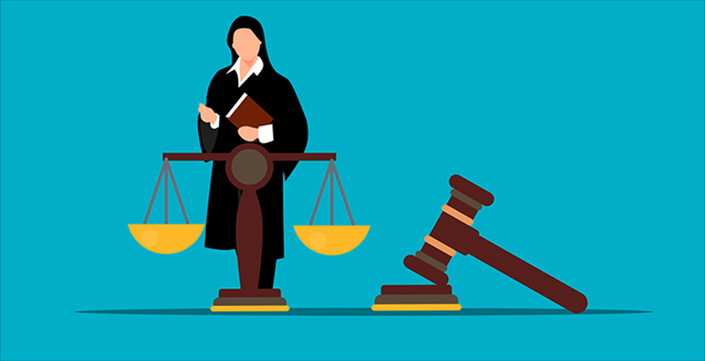 graphic of judge and scales of justice