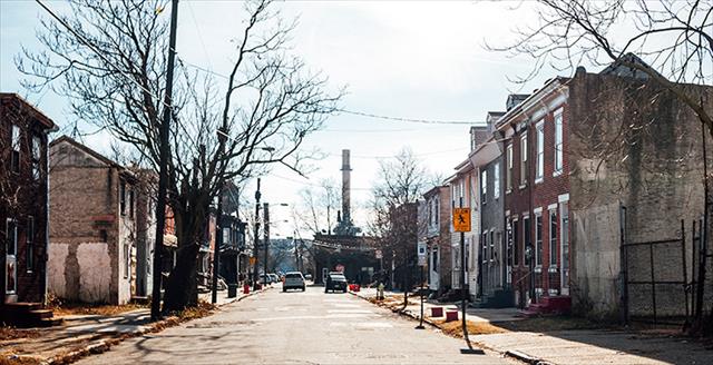 neighborhood street scene