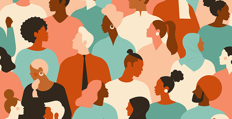 solving complex human problems graphic representing people from all walks of life