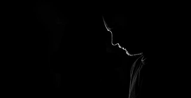 silhouette of the side of a man's face