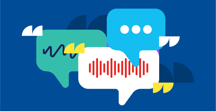 illustration depicting several different conversation bubbles