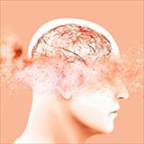 illustration of a person's brain vessels disintegrating