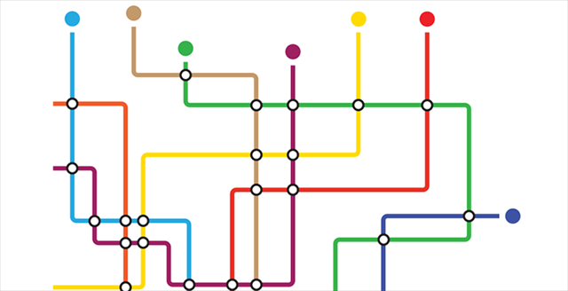 graphic of color-coded lines arranged in a pattern