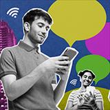 young people looking at smartphones