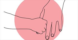 graphic of adult holding hand of child