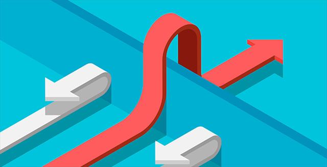 graphic of one line going over a wall while other lines blocked