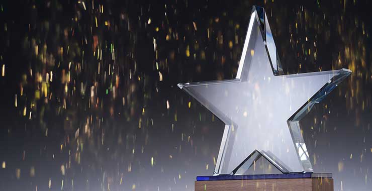 glass star award trophy