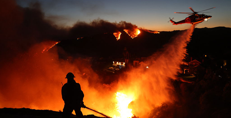 wildfires burning