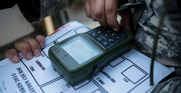person using a calculator