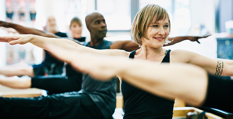 woman in an exercise class