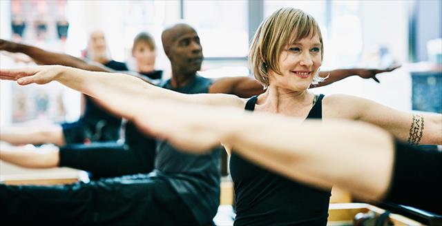 woman in an exercise class