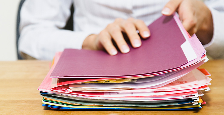 stack of file folders