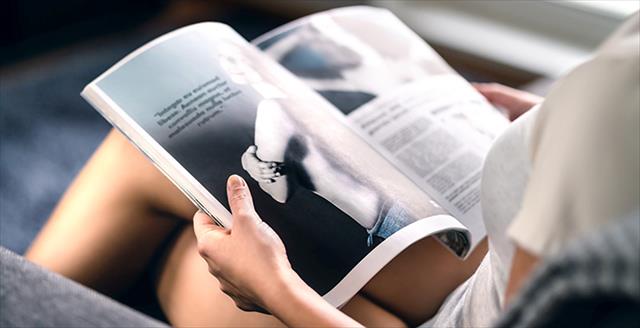 reading a magazine