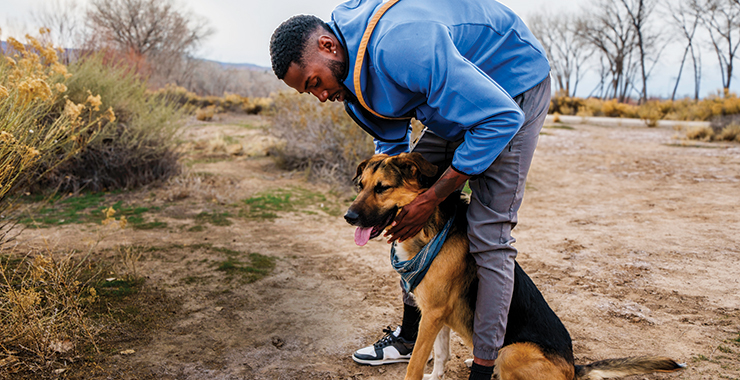 man with dog