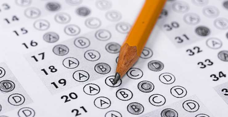 pencil and bubble test sheet