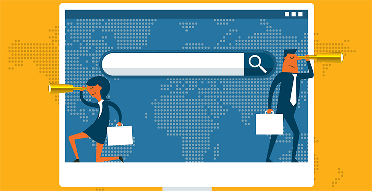 graphic representation of computer internet search